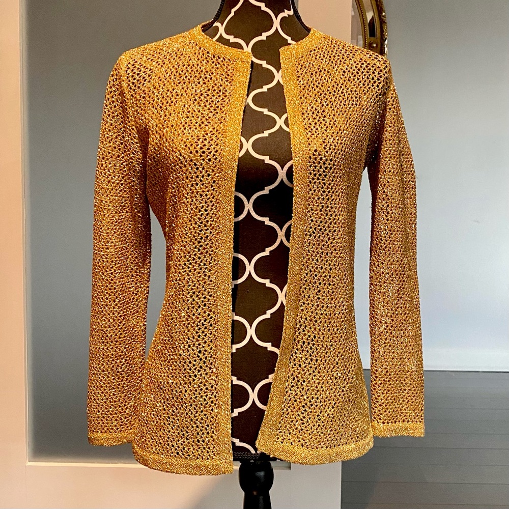 Metallic cardigan by Gloria Sachs